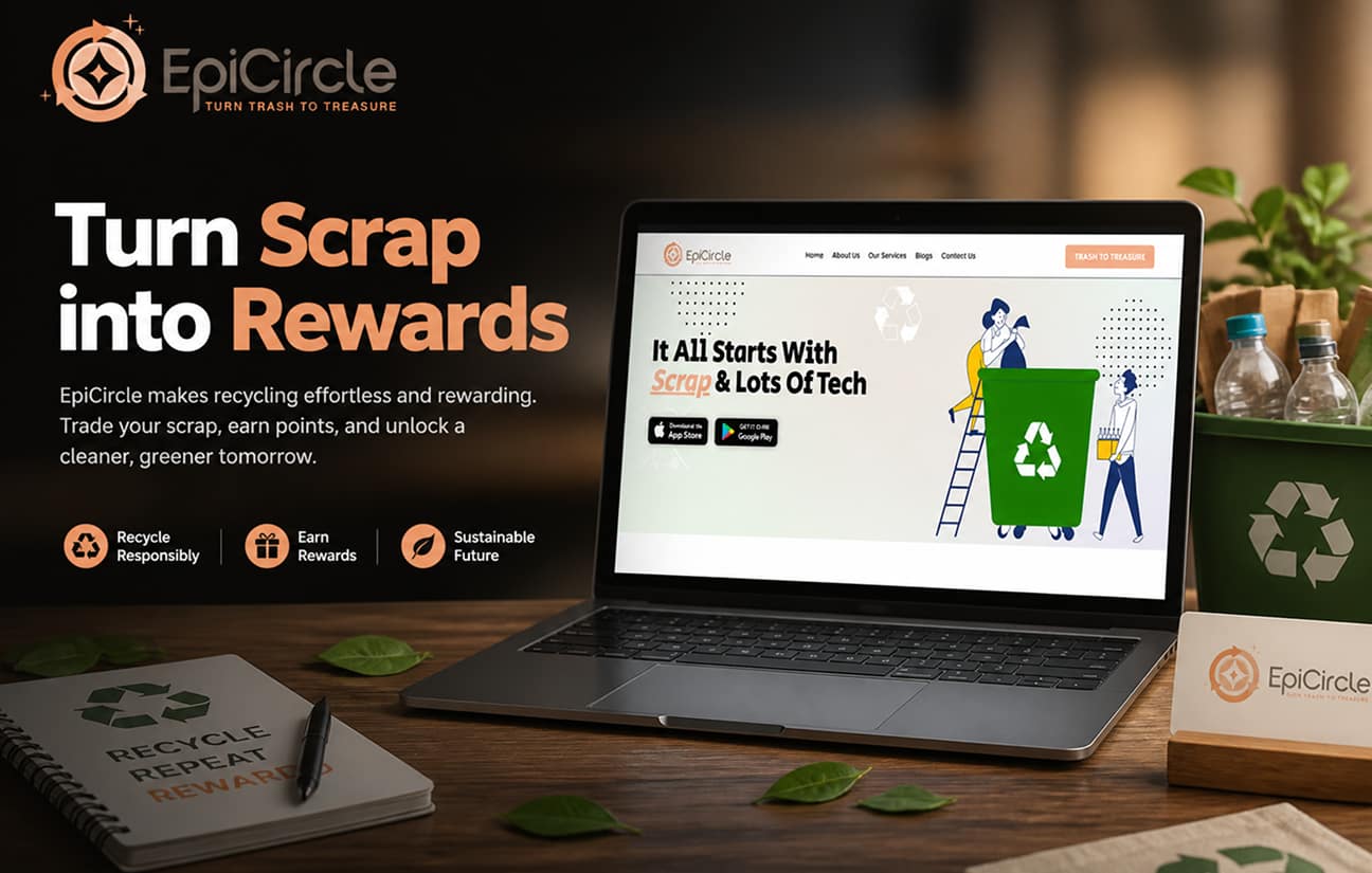 Epicircle recycling platform screens built by AY Technologies, illustrating a Flutter vs React Native cross-platform app build decision