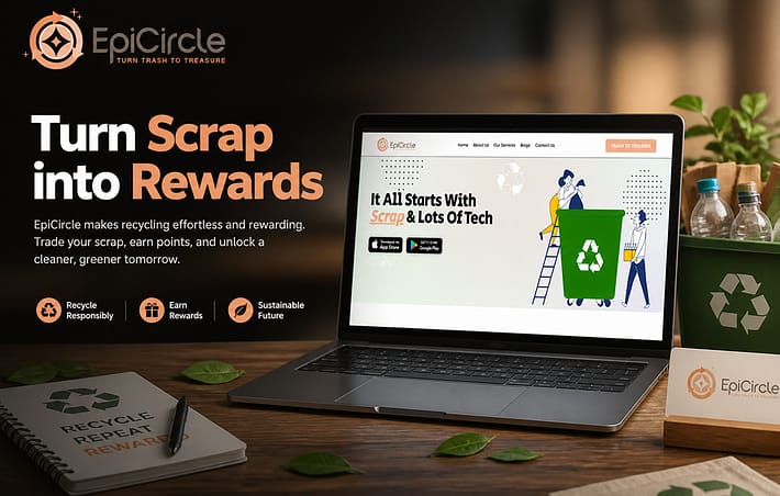 Epicircle recycling platform screens built by AY Technologies, illustrating a Flutter vs React Native cross-platform app build decision